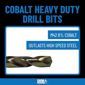 Drill America - DWD29J-CO-PC 29 Piece M35 Cobalt Drill Bit Set in Round Case (1/16" - 1/2" X 64ths), DWDCO Series