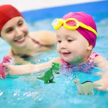 Dinosaur Bath Toys for Toddler 1-3: Kids Dinosaur Toys Mold Free Floating Pool Bathtub Toys - Birthday Gifts Easter Basket Stuffers for Toddler Baby