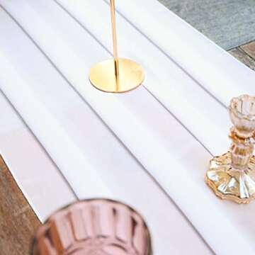 2 Pack White Chiffon Table Runner, OKra.z 29x120 Inches Sheer Wedding Valentines Day Table Runners for Bridal & Baby Shower, Birthday Party Table Decorations, 90 x 120 inch