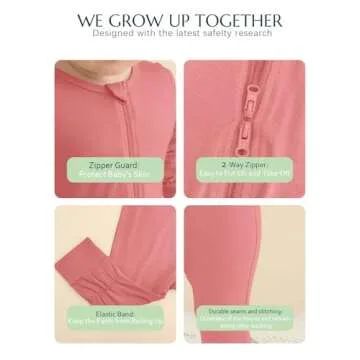 Jimonda Baby Footless Pajamas with Dual Zipper for Ease