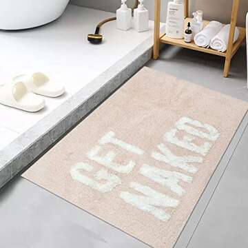 Stylish Get Naked Bath Mat - Non-Slip Microfiber Rug