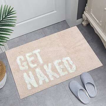 Stylish Get Naked Bath Mat - Non-Slip Microfiber Rug