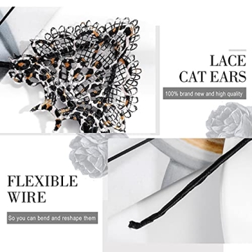 Catery Cute Lace Cat Ears Headbands for Cosplay and Parties