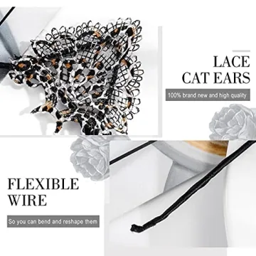 Catery Cute Lace Cat Ears Headbands for Cosplay and Parties