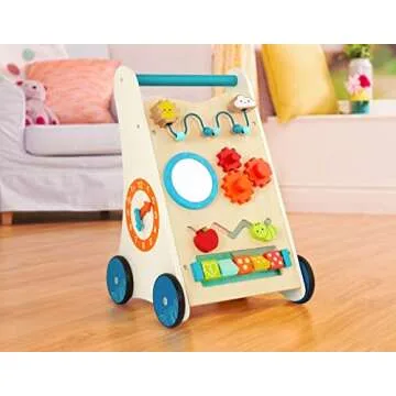 B. toys Little Learning Steps - Educational Wooden Activity Walker for Toddlers - 1 Year+