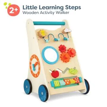 B. toys Little Learning Steps Wooden Activity Walker for Toddlers