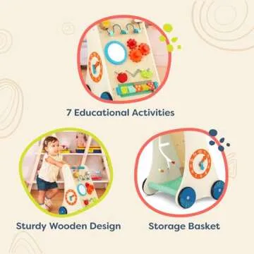 B. toys Little Learning Steps Wooden Activity Walker for Toddlers