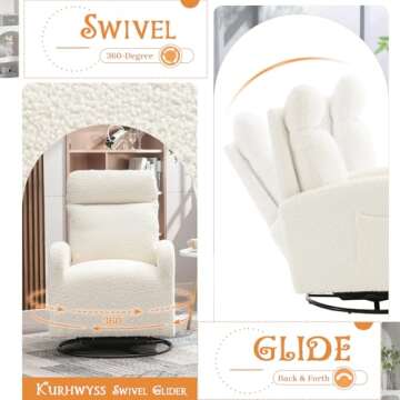 Kurhwyss Swivel Glider Chair for Modern Spaces