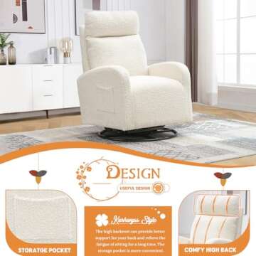 Kurhwyss Swivel Glider Chair for Modern Spaces