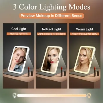 Portable Lighted Makeup Mirror with Adjustable Lighting