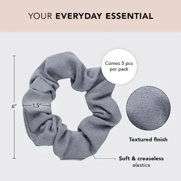 Kitsch Matte Scrunchies 5pc - Stylish Hair Ties for Women
