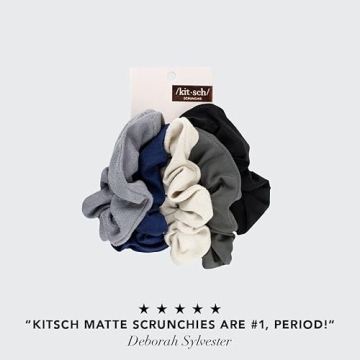Kitsch Matte Scrunchies 5pc - Stylish Hair Ties for Women