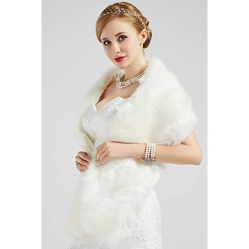 BABEYOND Women's Faux Fur Shawl - Elegant Wrap for Winter