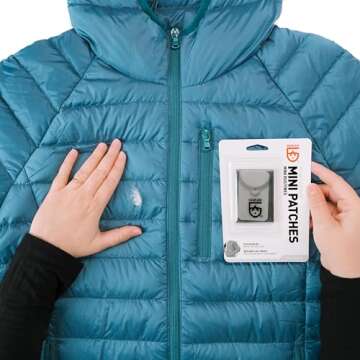 GEAR AID Tenacious Tape Mini Patches for Down Jacket Repair, Black and Clear, six 1.5”x 2.5”