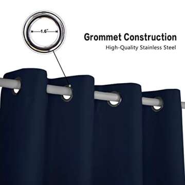 EDILLY 100% Blackout Curtains Drapery Panels - Window Treatment Sets Blackout Curtain/Panels for Bedroom/Living Room Window/Kitchen (2 Panels, W34xL45 inch Length, Black)