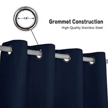 EDILLY 100% Blackout Curtains Drapery Panels - Window Treatment Sets Blackout Curtain/Panels for Bedroom/Living Room Window/Kitchen (2 Panels, W34xL45 inch Length, Black)