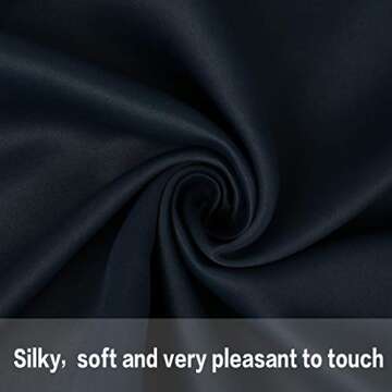 EDILLY 100% Blackout Curtains Drapery Panels - Window Treatment Sets Blackout Curtain/Panels for Bedroom/Living Room Window/Kitchen (2 Panels, W34xL45 inch Length, Black)