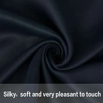 EDILLY 100% Blackout Curtains Drapery Panels - Window Treatment Sets Blackout Curtain/Panels for Bedroom/Living Room Window/Kitchen (2 Panels, W34xL45 inch Length, Black)