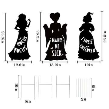 Hocus Pocus Halloween Decorations Outdoor: 3 Extra Large Black Hocus Pocus Witches, Halloween Silhou...