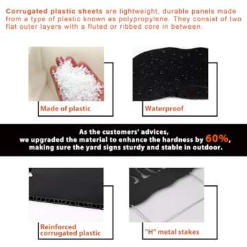 Hocus Pocus Halloween Decorations Outdoor: 3 Extra Large Black Hocus Pocus Witches, Halloween Silhouette Yard Signs with Stakes, Thick Corrugated Plastic, Outside Yard Lawn Decor for Kids Home Party