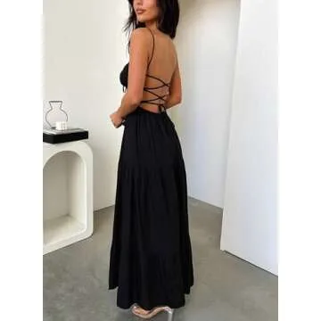 Qhecomce Women Corset Dress Sleeveless Milkmaid Dress Summer Bustier Dress Sexy Cottagecore Dress Midi Dresses with Pockets (C-Black Corset, Small)