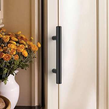 Probrico 5 Pack Black Modern Cabinet Pulls - Durable Stainless Steel