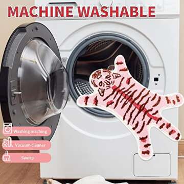 Seek4comfortable Tiger Shaped Bath Mat for Kids Bathroom