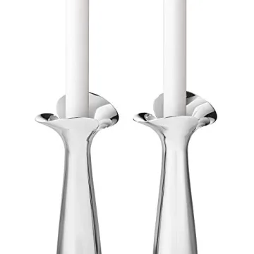 Georg Jensen Bloom Silver Candleholders - Elegant Home Decor