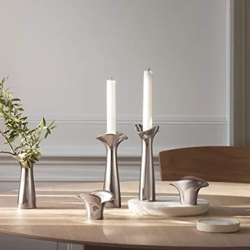 Georg Jensen Bloom Silver Candleholders - Elegant Home Decor