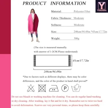 Yoawdats Cozy Scarf - Vibrant Oversized Winter Wrap