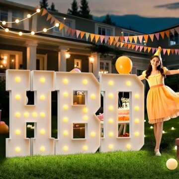 imprsv 4FT Marquee Light Up Letters, Large Light Up Letters for Birthday Party Decor Wedding Decorations, Marquee Letters for Party Decoration Large Marquee Letters Arch Kit Decorations Letter A