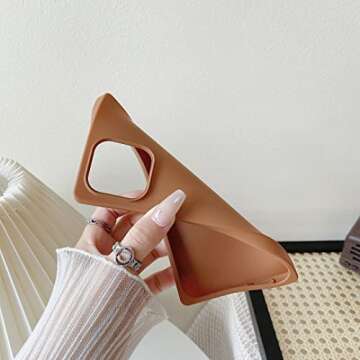 Jmltech Compatible with iPhone 13 Pro Max Case Silicone Protective Slim Thin Shockproof Flexible Women Girls Cute Phone Case for iPhone 13 Pro Max Brown