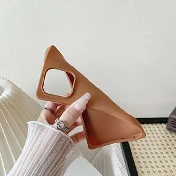 Jmltech Compatible with iPhone 13 Pro Max Case Silicone Protective Slim Thin Shockproof Flexible Women Girls Cute Phone Case for iPhone 13 Pro Max Brown