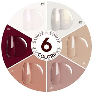 MEFA Gel Nail Polish Set Nail Colors Set with 6 Nude Colors Nails System for French Nail Manicure Nail Art No Nail Lamp Needed