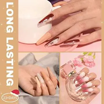 MEFA Gel Nail Polish Set Nail Colors Set with 6 Nude Colors Nails System for French Nail Manicure Nail Art No Nail Lamp Needed