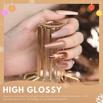 MEFA Gel Nail Polish Set Nail Colors Set with 6 Nude Colors Nails System for French Nail Manicure Nail Art No Nail Lamp Needed