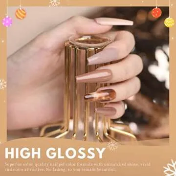 MEFA Gel Nail Polish Set Nail Colors Set with 6 Nude Colors Nails System for French Nail Manicure Nail Art No Nail Lamp Needed