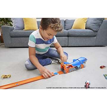 Hot Wheels Toy Car Playset, Shark Chomp Transporter & 1:64 Scale Car, Connects to Track & Stores 5 1...