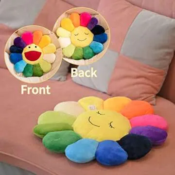 Colorful Sunflower Shaped Floor Pillow for Home Decor