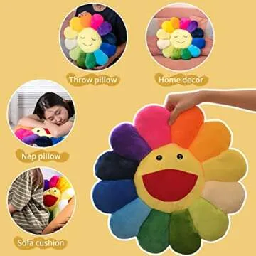 Colorful Sunflower Shaped Floor Pillow for Home Decor
