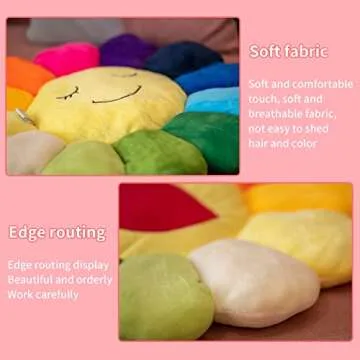 Colorful Sunflower Shaped Floor Pillow for Home Decor