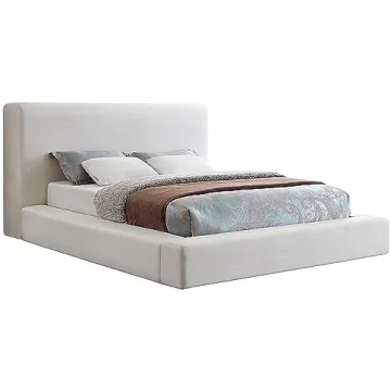 Luxe Meridian Furniture Devin Queen Bed in Beige Linen
