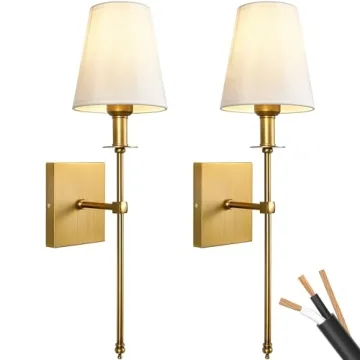 PASSICA DECOR Hardwired Wall Sconces Set of Two 2 Pack Vintage Wall Light Fixture for Bathroom Vanit...