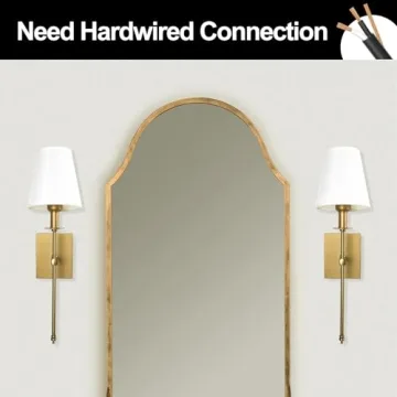 PASSICA DECOR Hardwired Wall Sconces Set of Two 2 Pack Vintage Wall Light Fixture for Bathroom Vanity Stairway Fireplace Kitchen Sink Living Room Bedroom Antique Brass