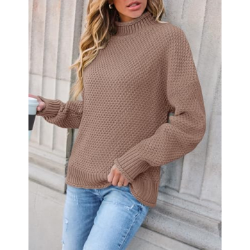 ZESICA Cozy Turtleneck Pullover Sweater for Women