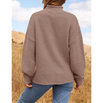 ZESICA Cozy Turtleneck Pullover Sweater for Women