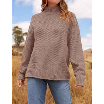 ZESICA Cozy Turtleneck Pullover Sweater for Women