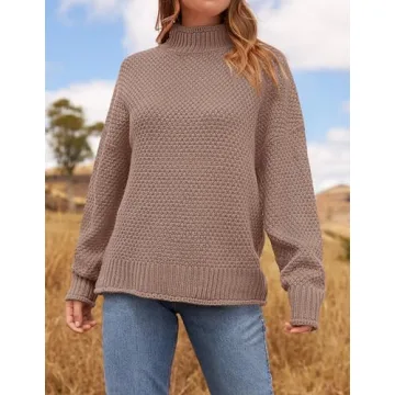 ZESICA Cozy Turtleneck Pullover Sweater for Women