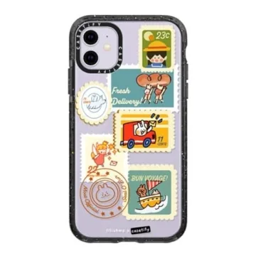 CASETiFY Impact Case iPhone 11 Clear Black Postage Party