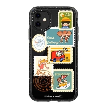CASETiFY Impact Case iPhone 11 Clear Black Postage Party